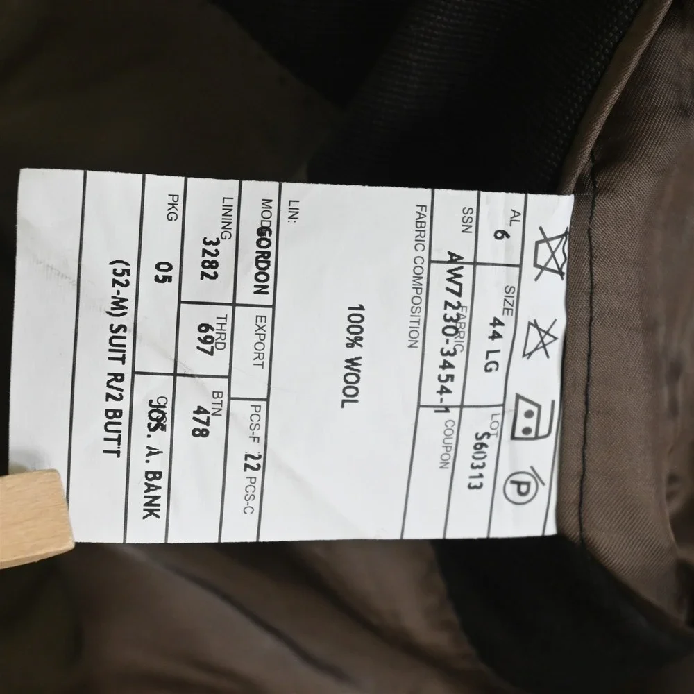 Jos. A.‎ Bank 44L 36x32 Brown 100% Wool Gordon Mens Jacket Pants Suit